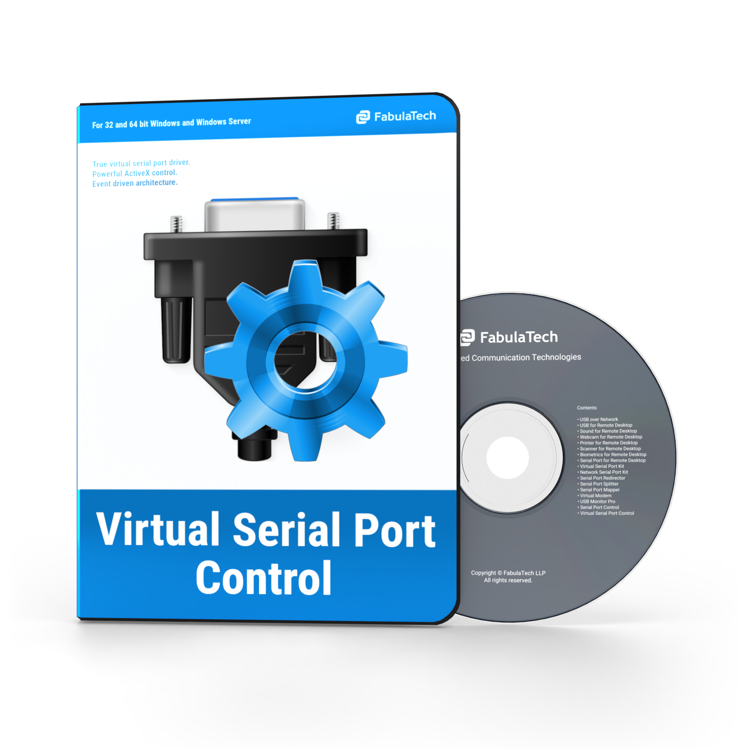Virtual Serial Port Control Box and CD PNG 750x750